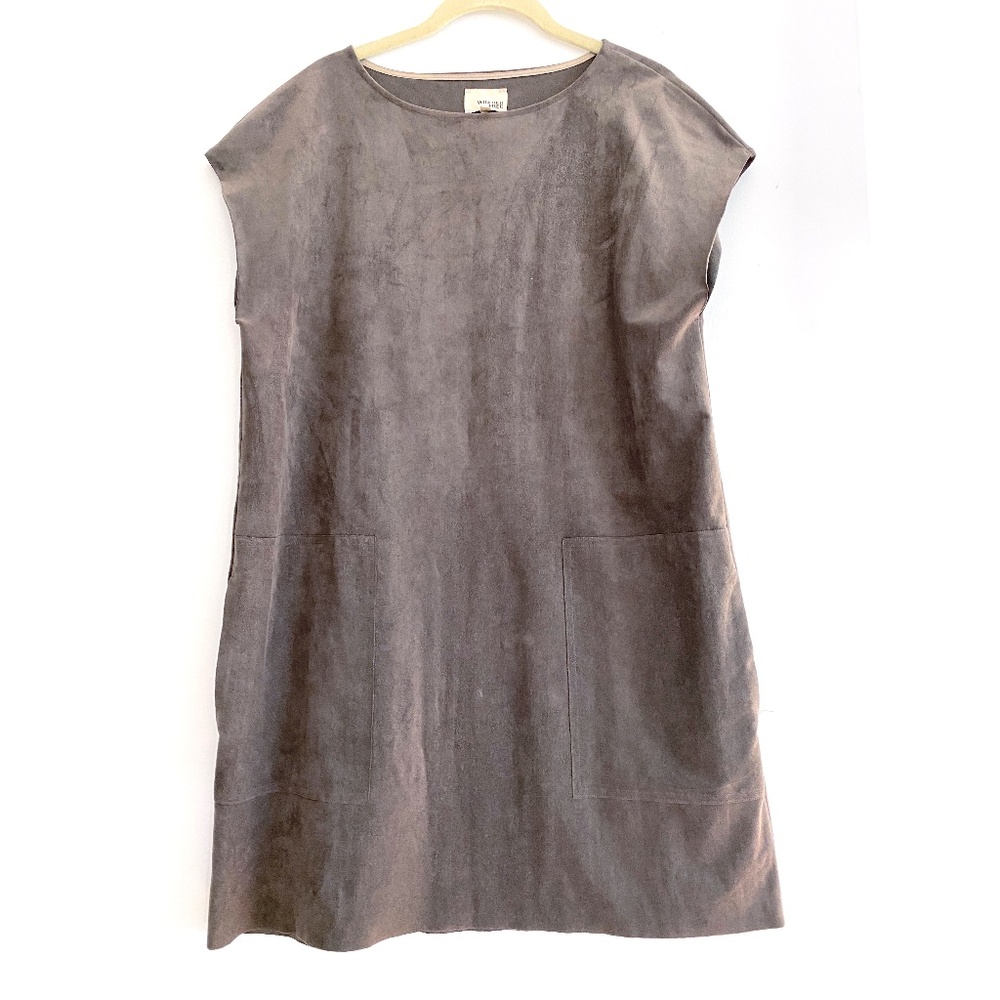 Aritzia Wilfred gray faux suede shift dress Size M